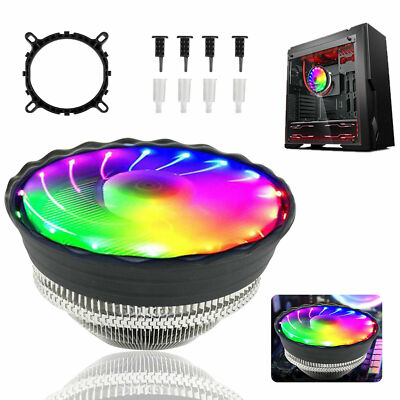 CPU Cooler Fan Heatsink RGB LED For Intel LGA1156/1155/1151/1150 /775 AMD AM3+