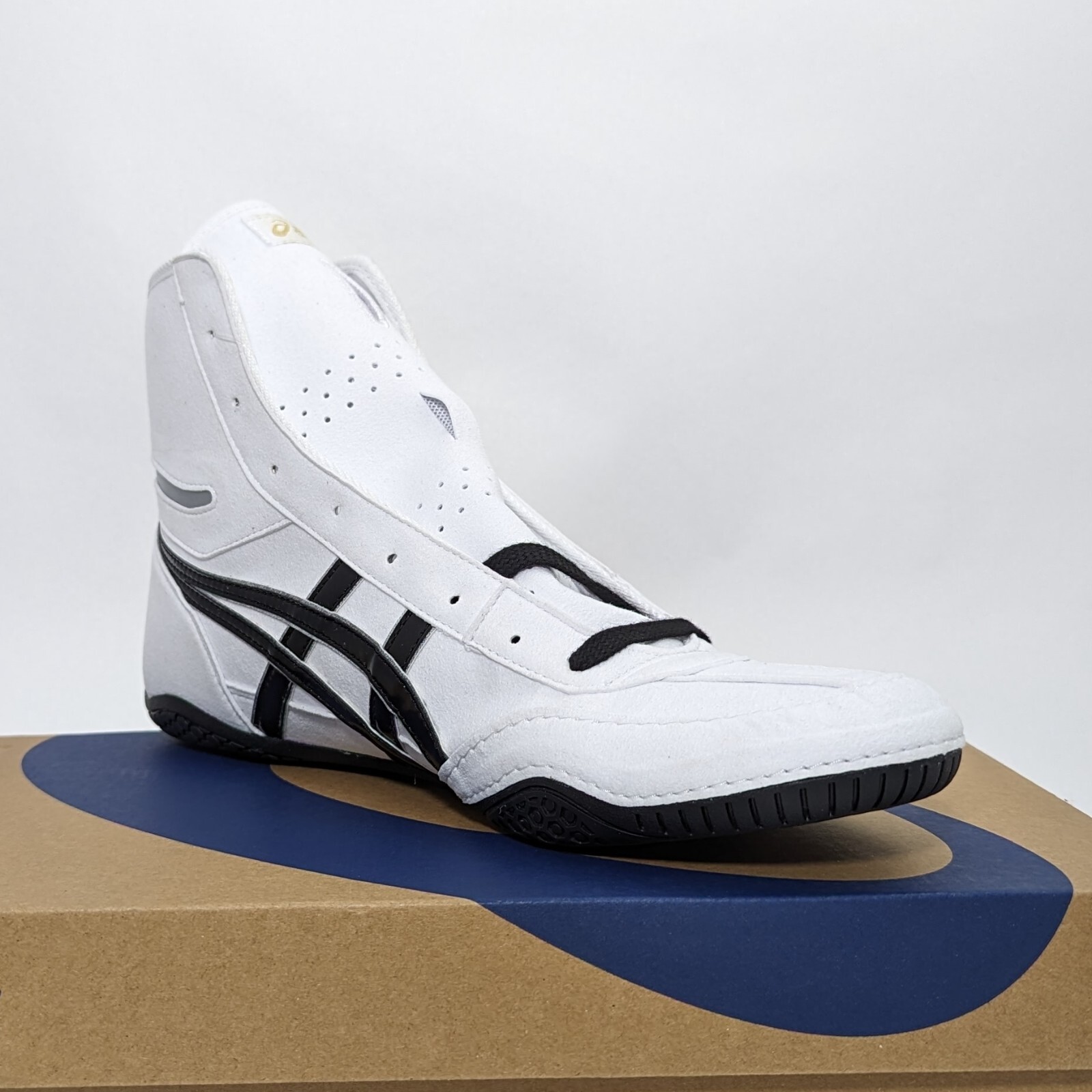 Pre-owned Asics Wrestling Shoes 1083a001 White/black(silver) Ex-eo(twr900) Successor Aw:sv In White,black(silver)