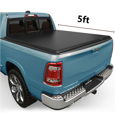 5 ft Soft Tri-Fold Truck Bed Tonneau Cover for 2005-2024 Nissan Frontier