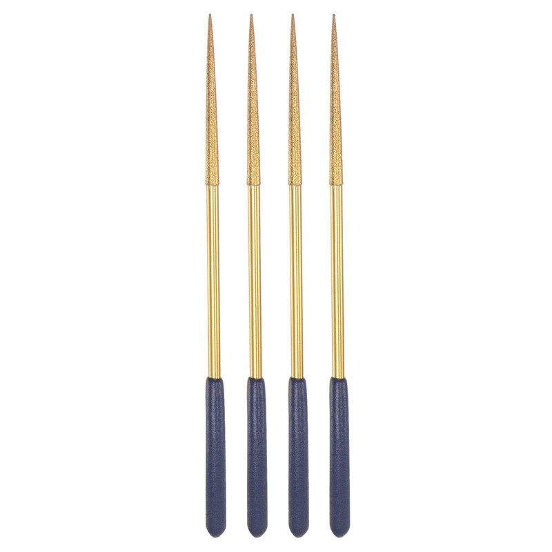 Aiguille Fichiers 4x160mm Titane RevÃªTement Rond PoignÃ©Es Pour  4pcs