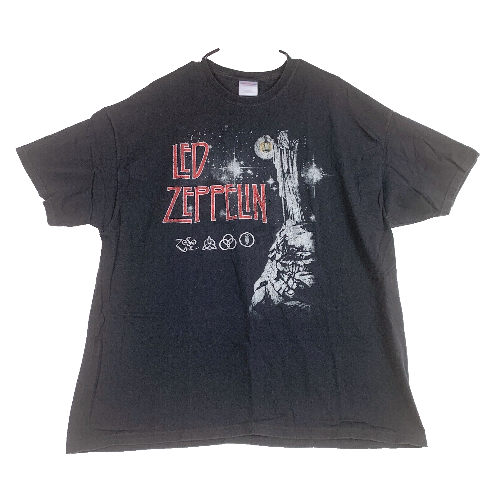 00s Hanes LED ZEPPELIN バンドTシャツ　黒　M Led Zeppelin 2007 Myth Gem Zoso Reaper Black Tee T-Shirt