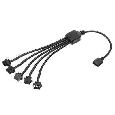 12V 4Pin Splitter Cable, Power Cord with 1 to 5 ARGB SM Female Extension Cable