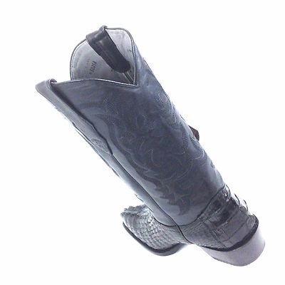 Pre-owned Los Altos Boots 990105 Black Los Altos Caiman Tail Cowboy Boots J-toe, See Note