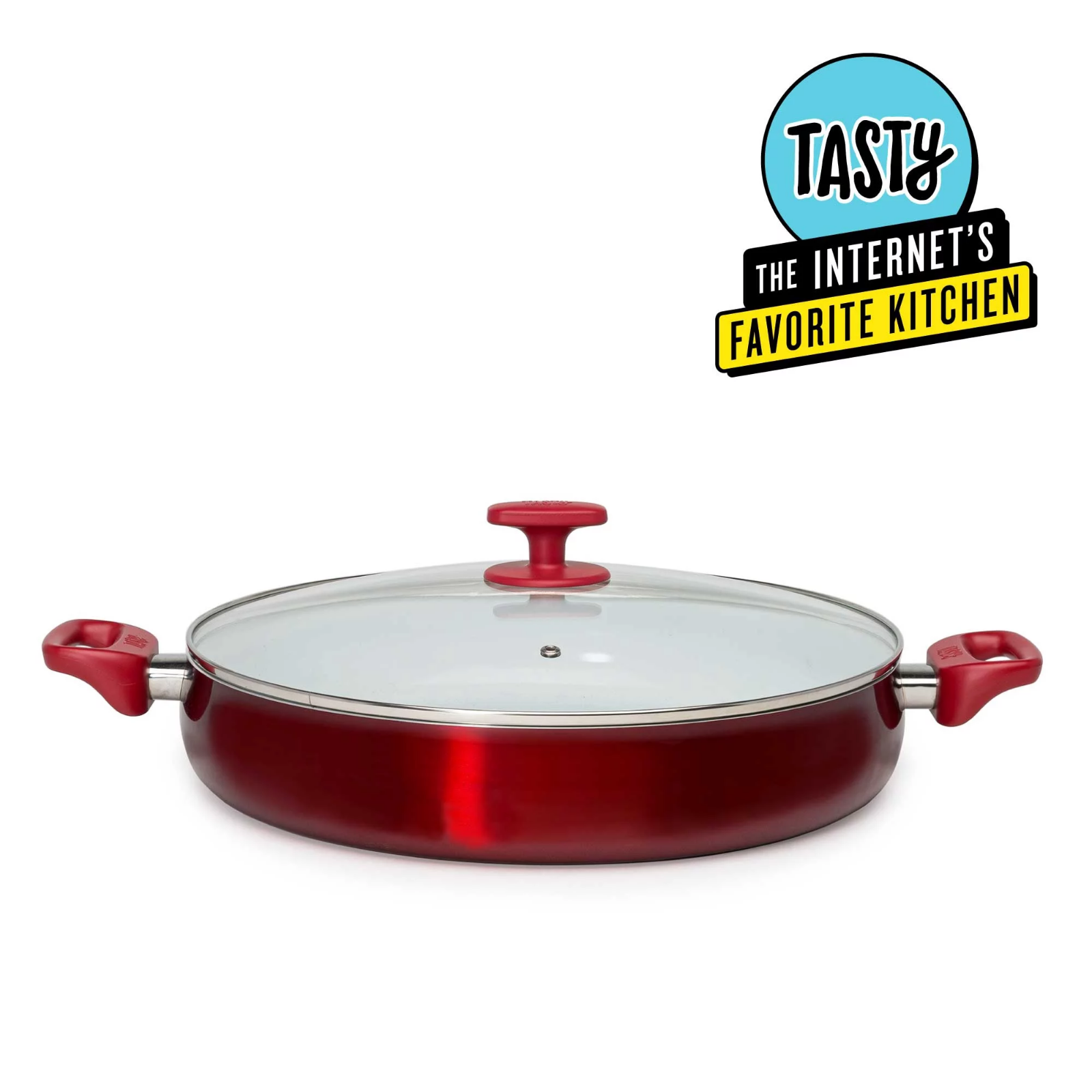 With Glass Lid, Red,