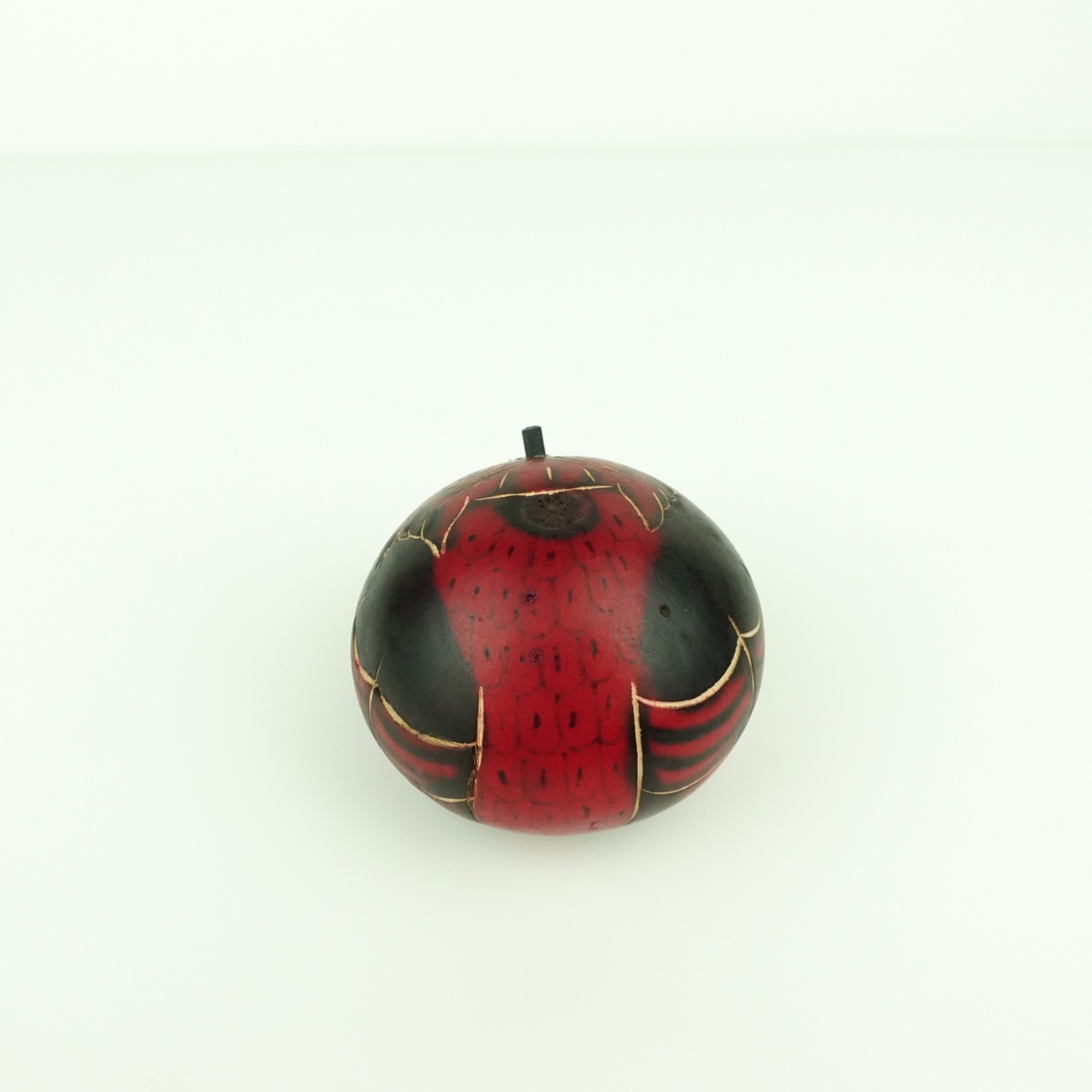 Red Owl Musical Maraca Shaker Gourd Hand Carved