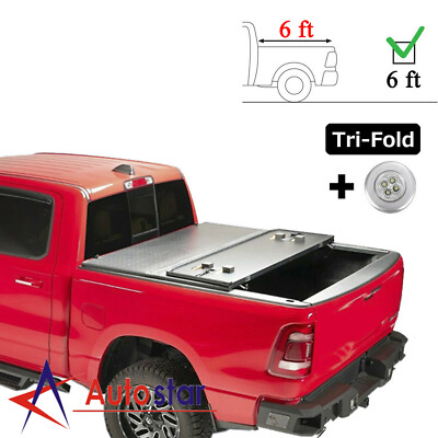 6ft Lock Hard Tri-Fold Tonneau Cover For 2016-2020 Toyota Tacoma Truck Bed