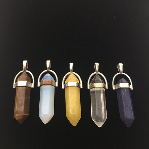5 Styles Healing Crystal Pointed Necklace Pendants