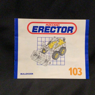 Vintage Original Meccano Erector Set 103 - Bulldozer INSTRUCTION MANUAL ONLY