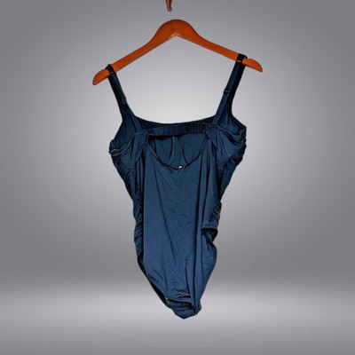 Jantzen Women's Swimsuit Sz 14 Jolie Ruched Strap -Piece Blue A602926