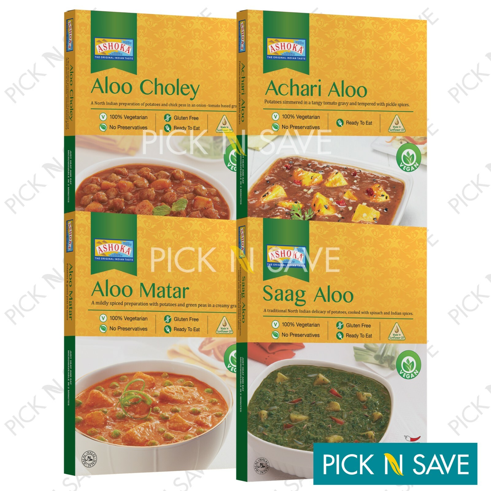 Ashoka Ready to Eat Meals Heat & Eat Finest Ready Indian Dishes All