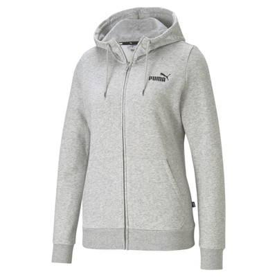 Толстовка PUMA Womens Essentials с капюшоном на молнии серого цвета, размер XXS