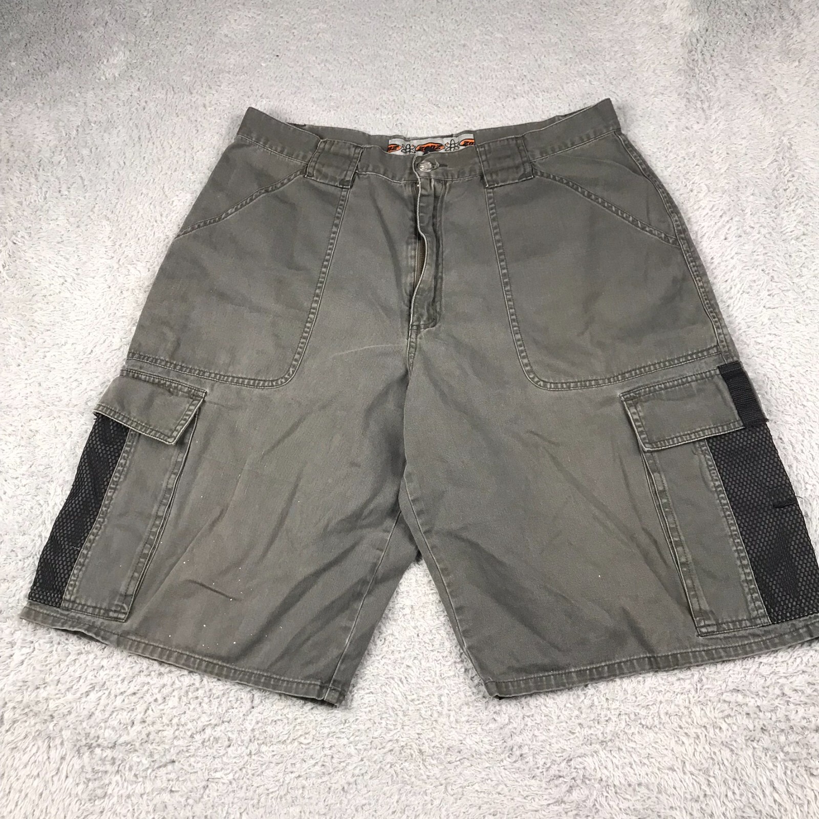 Zonz Shorts mens 38 Gray Jean Cargo Baggy Skater Vintage Y2K