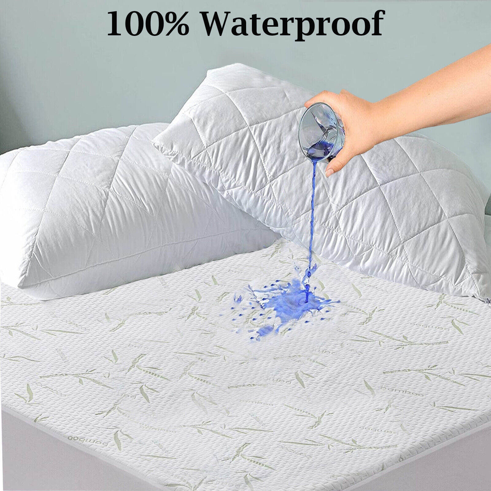Bamboo Waterproof Mattress Protector Quilted Breathable Prem