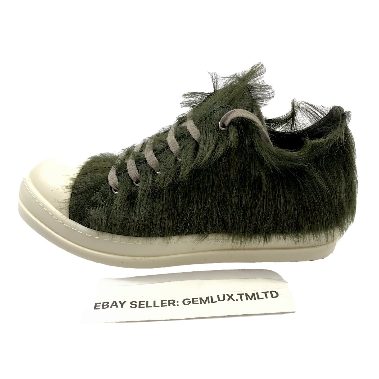 RICK OWENS GREEN PONY HAIR LOW 15111 