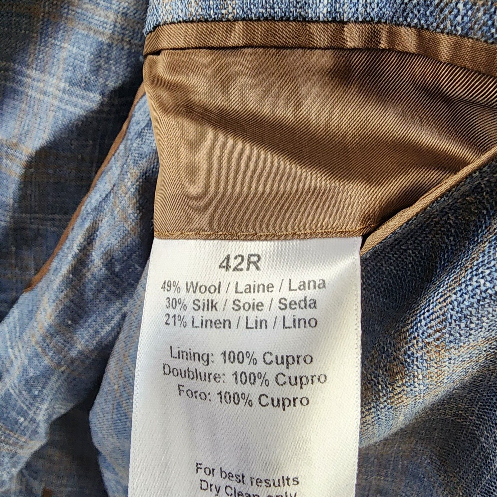 Peter Millar Crown Crafted Andover Plaid Wool-Silk Blend Soft Jacket Men's 42R - Picture 10 of 14