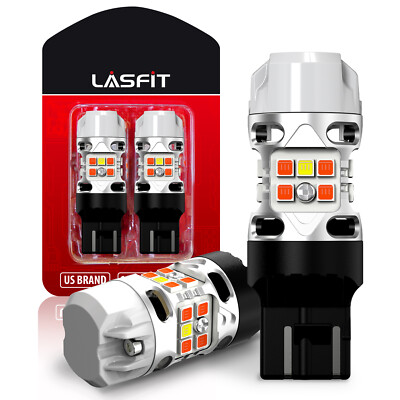 LASFIT Switchback 7444 7443 LED Front Turn Signal Light Bulbs Anti Hyper Flash