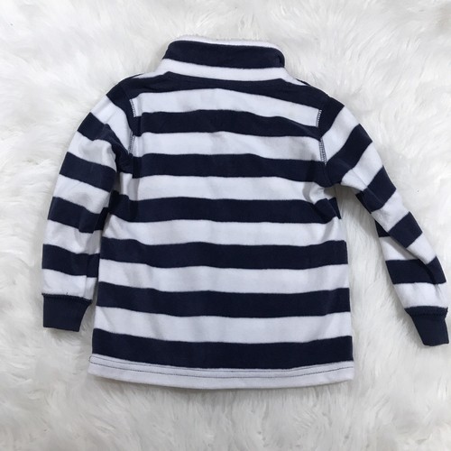 Carter's Baby Boy Blue & White Striped Sherpa Lined Sweater Button Up 24 Months