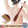 Wooden Bath Brush with Stiff Sisal Bristles Long Handle for Shower Back Scrubber Body Exfoliator, with Hook for Hanging (Stiff Sisal Hair)