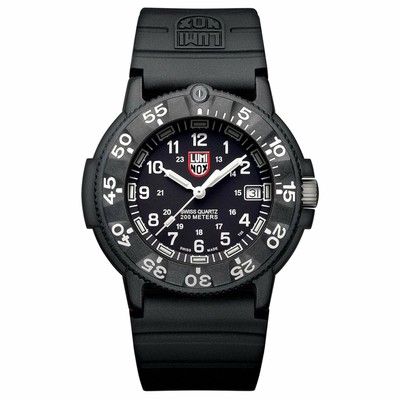 Pre-owned Luminox Navy Seal Dive Men's Watch Rotating Bezel Black Dial Rubber Strap 3001