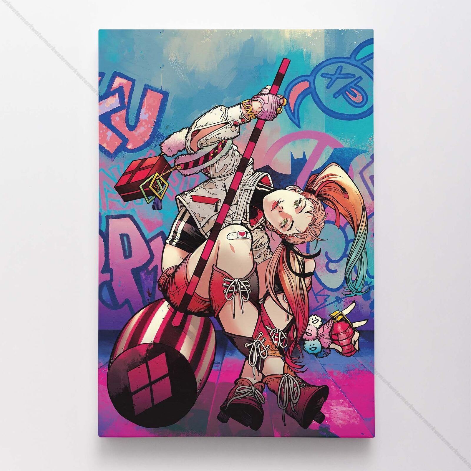 Harley Quinn Poster Canvas Superhero DC Comic Book Comics Wall Art Print #3831