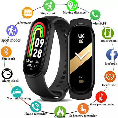 Smart Wristband Band Blood Pressure Bracelet Sports Watch Heart Rate Tracker M8
