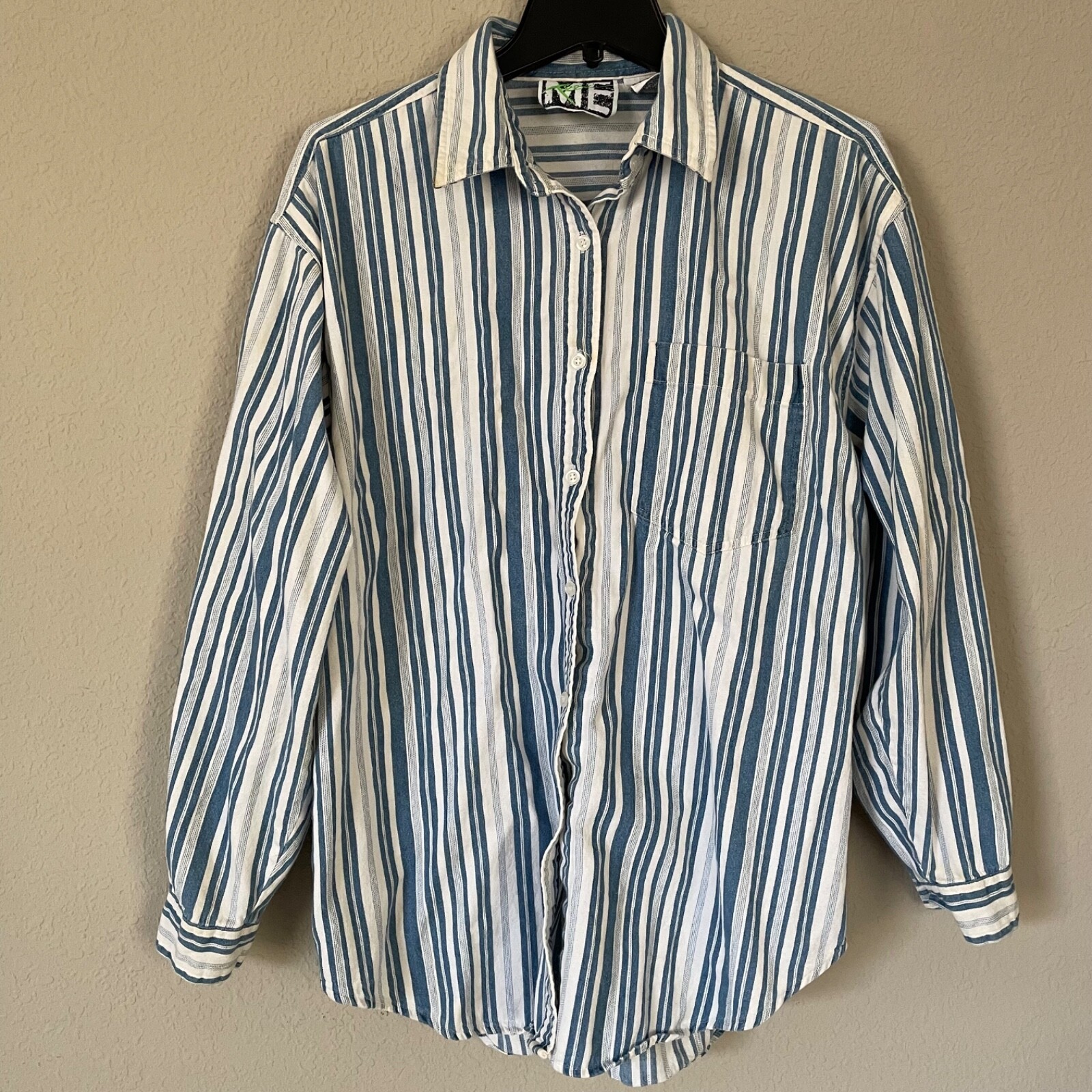 【TIE.ME】button up T-shirt Vintage Teez Me Women's Button Up Shirt Size Large White