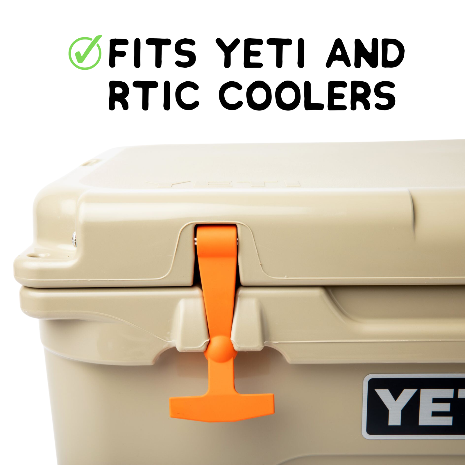 Rubber Latch Kit + Rope Handles for YETI + RTIC Coolers - Orange, Blue, Red