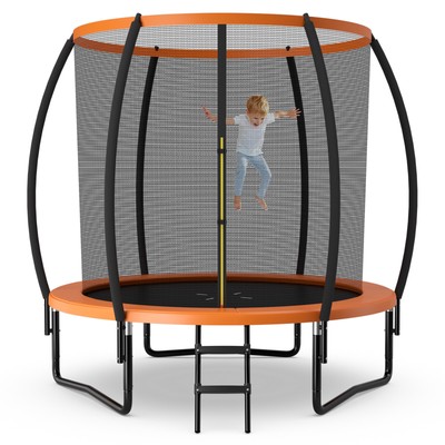 Topbuy Trampoline 8FT Recreational Trampoline with Ladder Enclosure Safety Pad