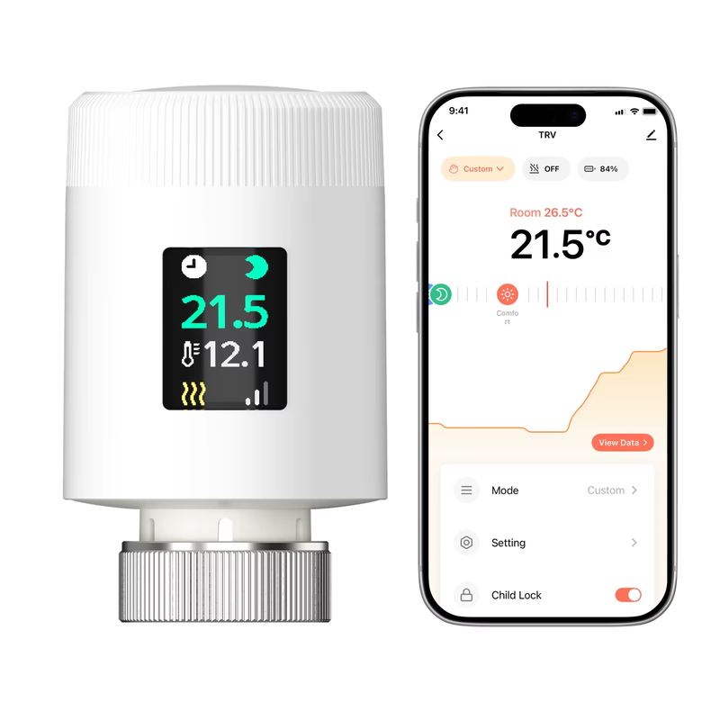 Tuya wifi6 Smart home thermostat radiator valve TRV actuator programmable thermo