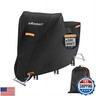 Motorcycle Cover Waterproof Outdoor,420D Universal Cover Motorcycle，All Season Protection,with License Plate Window, 4 Reflective Strips, Lock-Holes,Storage Bag(XL - 82