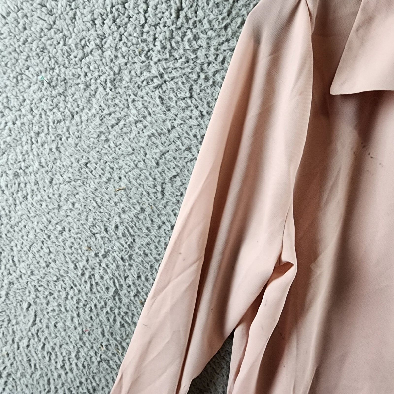 Milano Collared Henley Blouse Women's Medium Mauve Solid Long Sleeve Pullover - Picture 12 of 17