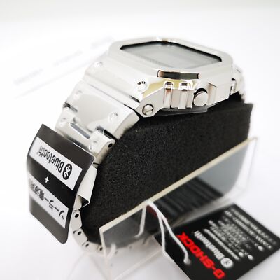 Pre-owned Casio G-shock Gmw-b5000d-1jf Silver Bluetooth Full Metal Men's Watch In Box