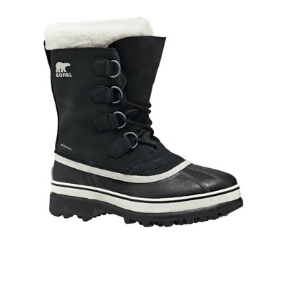 Pre-owned Sorel Caribou Faux Fur Womens Boots - Black Stone All Sizes