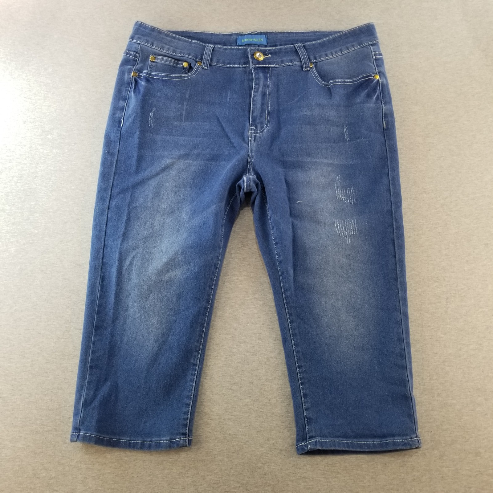 Broome + Allen Jean Capri Womens Sz 18 DarkWash Stretch Mat. Normcore Cute Comfy