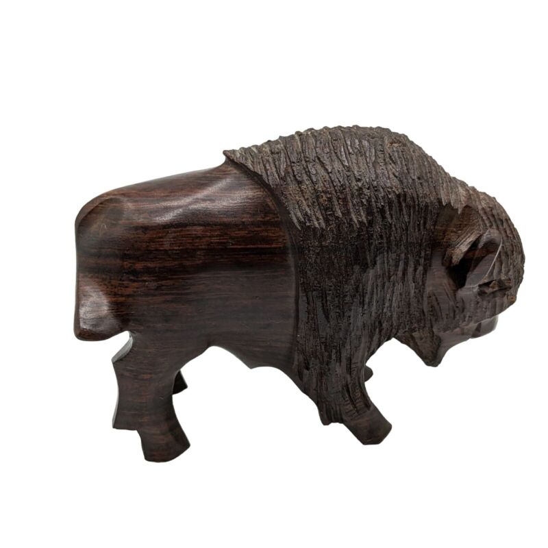 Buffalo Hand Carved Ironwood Beautiful 4 by 2.5 Inches