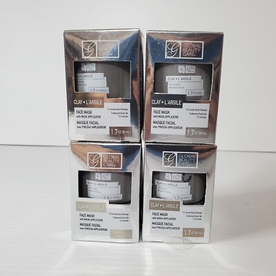 Lot Set Of 4 Global Beauty Care Clay Face Mask Spa Therapy Treatment Facial 