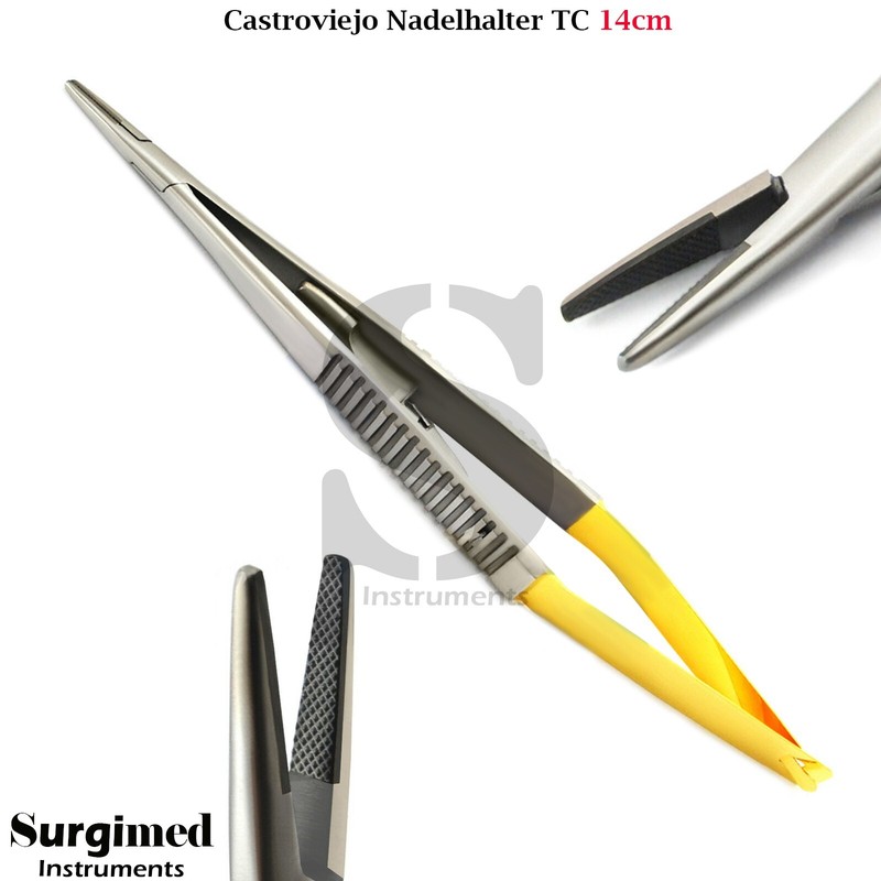 Mikrochirurgische Castroviejo Nadelhalter 14cm Naht Op Zahnchirurgie Instrumente