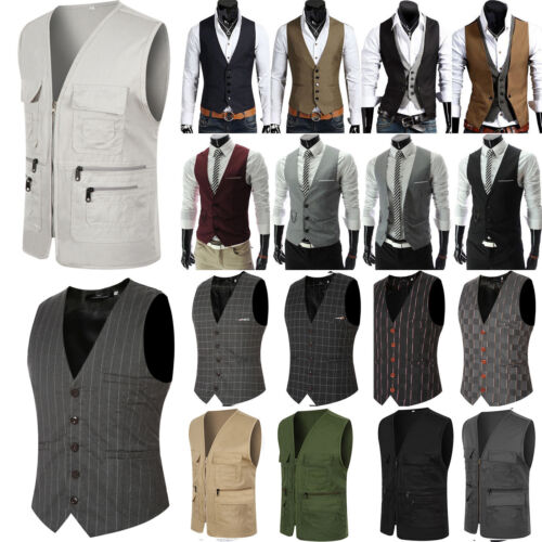 Herren Anzug Weste Anzugsweste Formal Slim Fit Party Hochzeit Jacken Übergröße