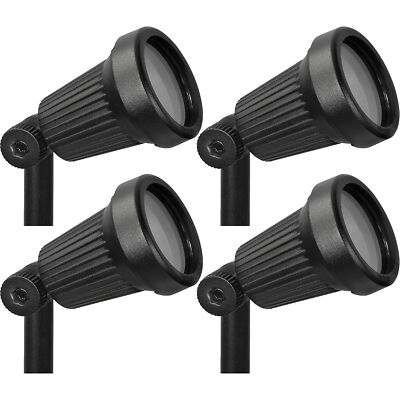 Paradise Ribbed Cast T3 20WATT Aluminum Halogen Spotlight - Black (Pack of 4)