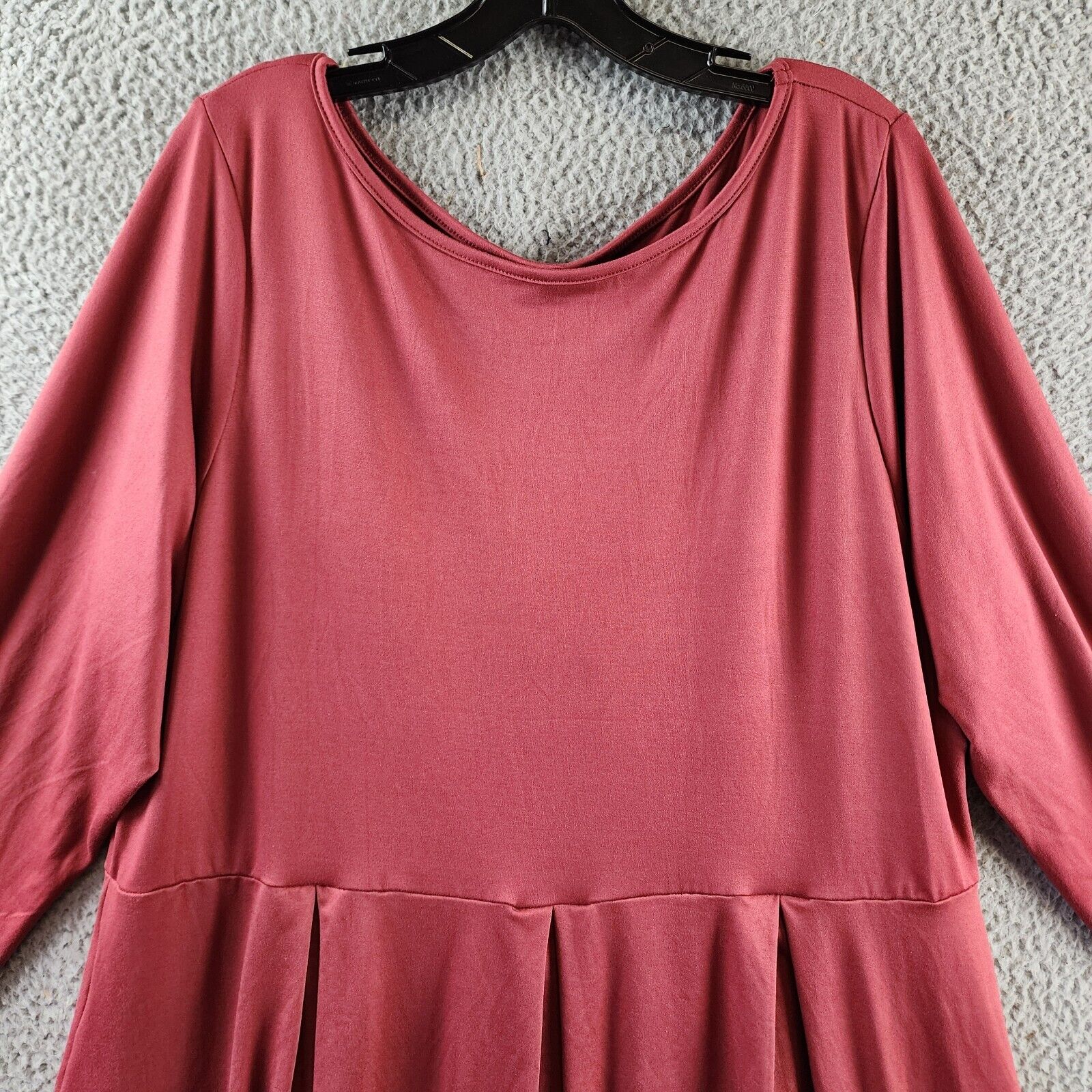 24seven Comfort Apparel Plus Fit And Flare Midi Dress Women's 2X Brick Pullover - Picture 5 of 14