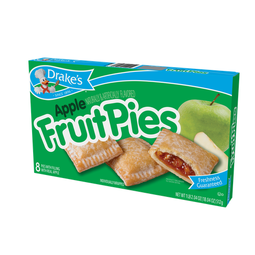 Drake's Apple Fruit Pies, 4 Boxes, 32 Individually Wrapped Pies with Real Apple