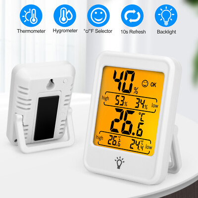 Digital LCD Indoor Thermometer Hygrometer Home Humidity Meter Magnetic Backlight