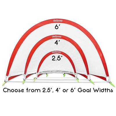 GoSports 6 FT Portable PopUp Soccer Goals  (Set of 2 + 6 Cones and Case)
