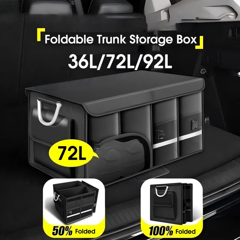 92L Car Boot Trunk Storage Box Foldable Waterproof Organizer Camping Fishing Bag