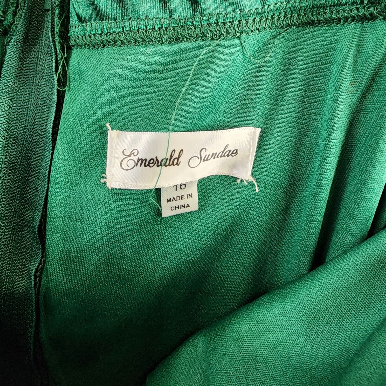Emerald Sundae Trendy Plus Size Ruffled Midi Dress Women's 16 Hunter Back Zip - Picture 9 of 14