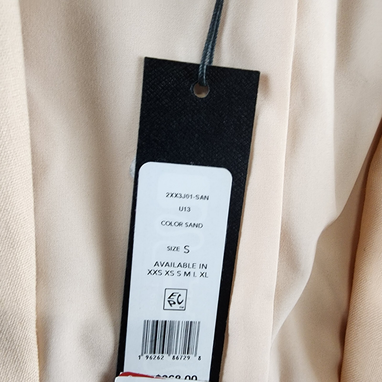 BCBGMAXAZRIA Linen Blend Lace Up Blazer Women's S Sand Long Sleeve Tie Closure - Picture 7 of 14