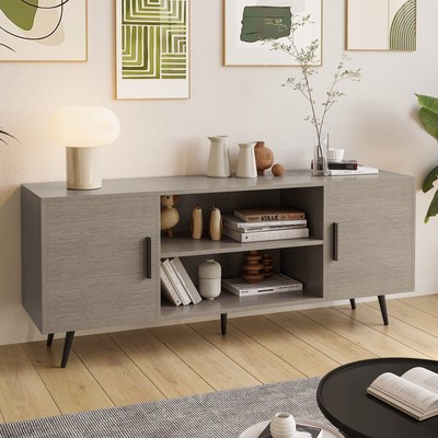 Wood Entertainment 70 Inch, 80 Inches, Grey 60 Inch Long Liv