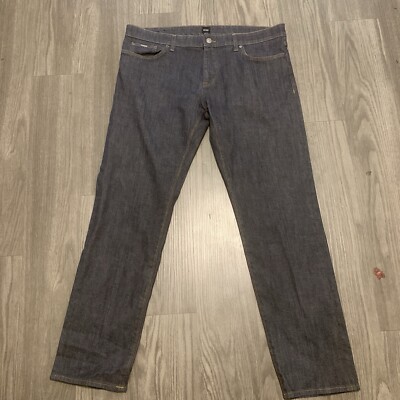 Hugo Boss Jeans Candiani Mens 38x32 Maine 3 Dark Wash Slim Straight Stretch