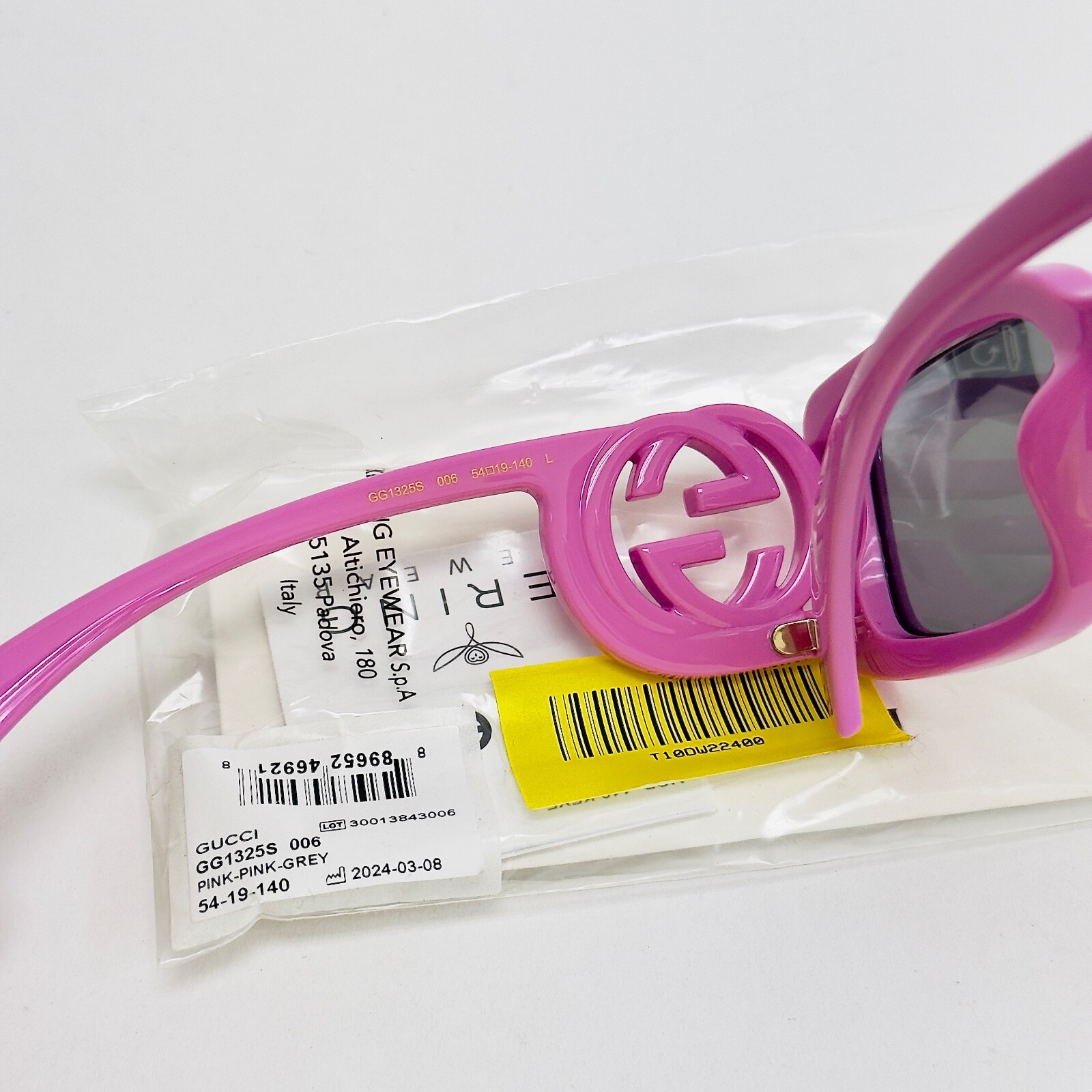 Pre-owned Gucci Couture 1325 Pink Gg Logo 006 Narrow Fashion Square Sunglasses Gg1325s In Gray
