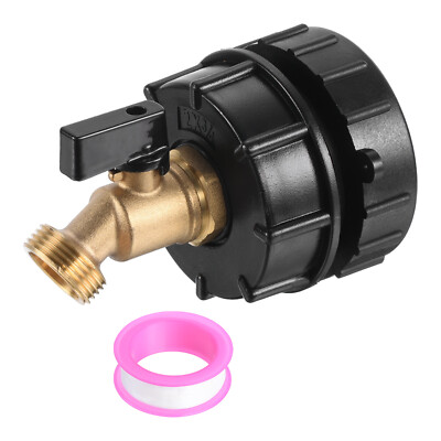 275-330 Gallon IBC Tote Water Tank Adapter 2.44'' Brass Hose Faucet Valve (3/4'')